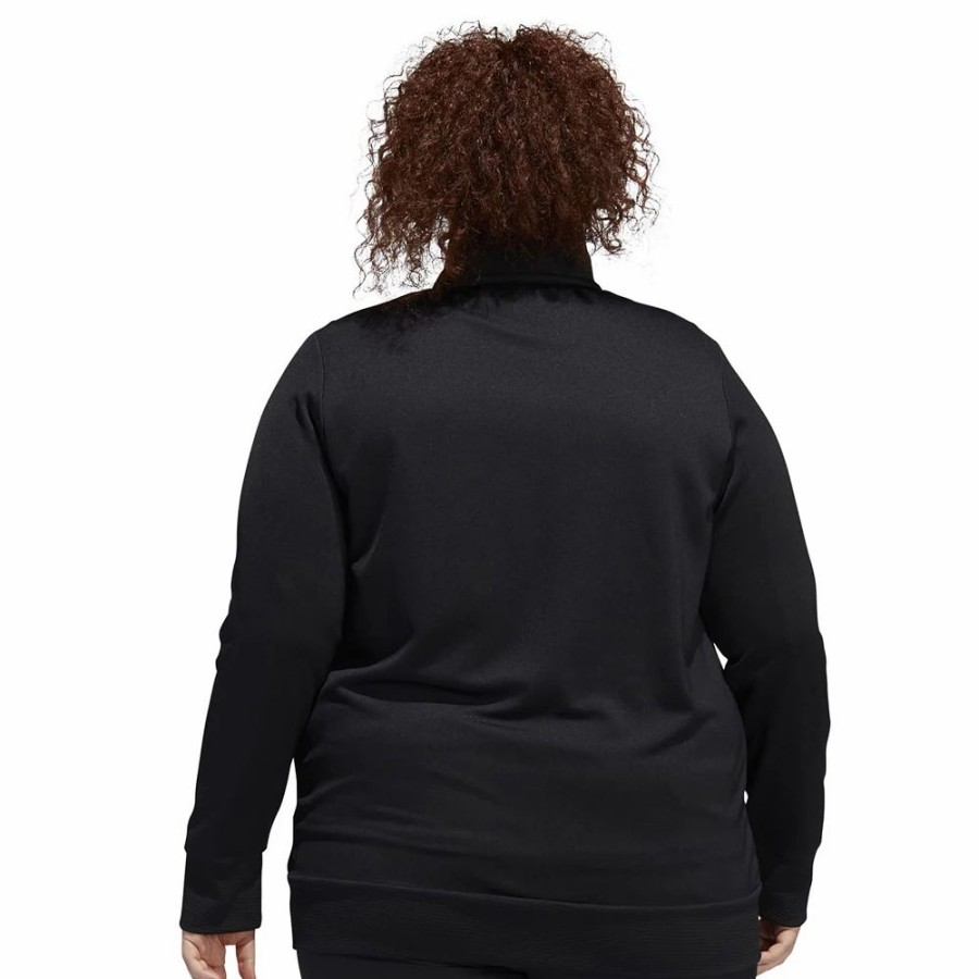 Clothing * | Plus Size Adidas Textured Full-Zip Jacket Black