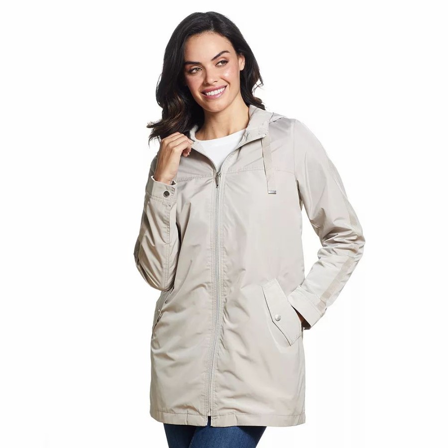 Clothing * | Women'S Weathercast Modern Hooded Walker Jacket Beige