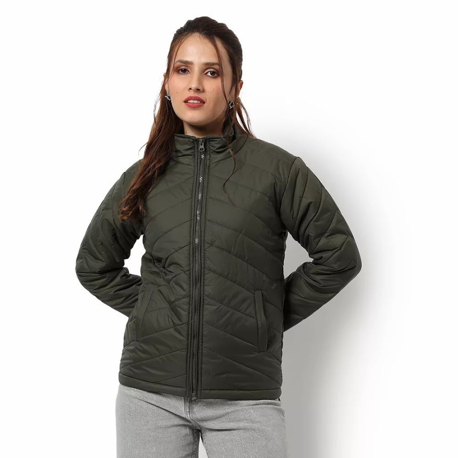 Clothing * | Campus Sutra Women Regular Fit Zipper Jacket