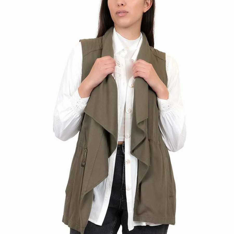 Clothing * | Women'S Coffee Shop Drape Front Vest