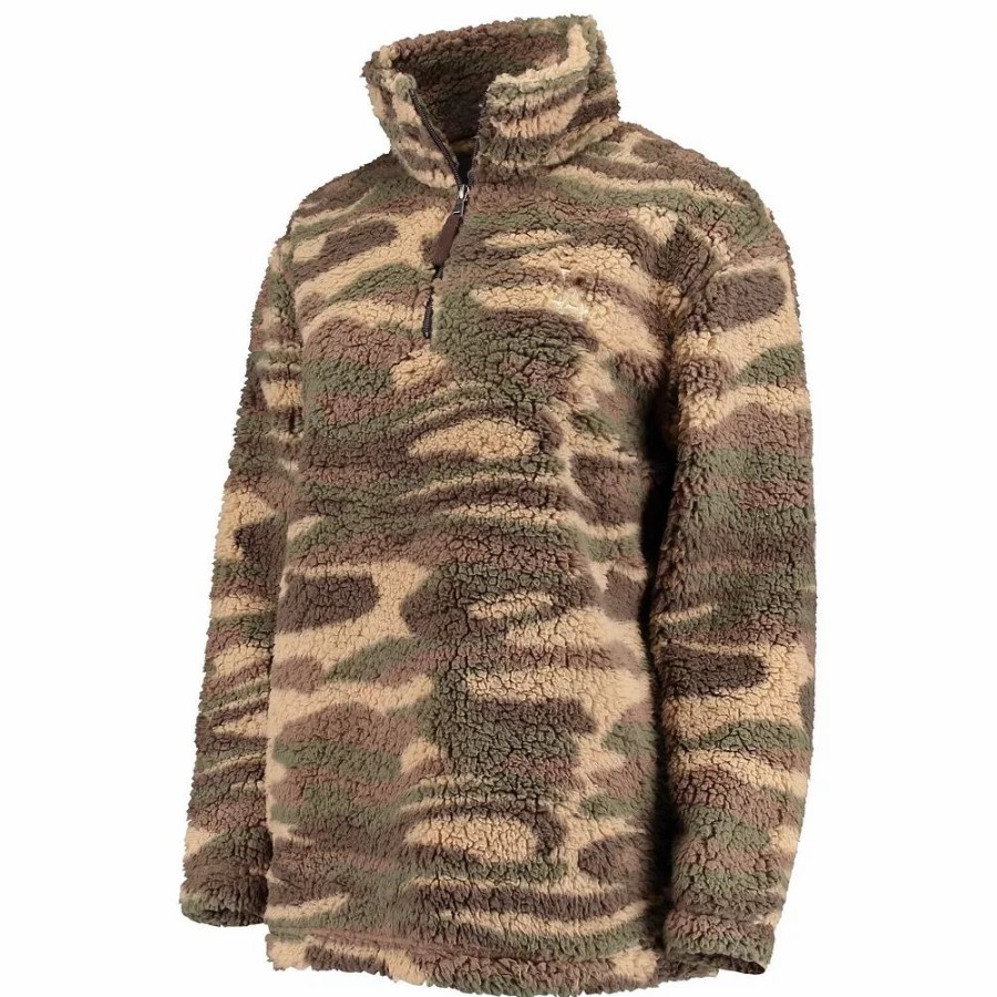 Clothing * | Women'S G-Iii 4Her By Carl Banks Camo Los Angeles Dodgers Sherpa Quarter-Zip Jacket