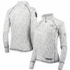 Clothing * | Women'S Colosseum White Georgia Tech Yellow Jackets Operation Hat Trick Military Appreciation Officer Arctic Camo Raglan Quarter-Zip Jacket