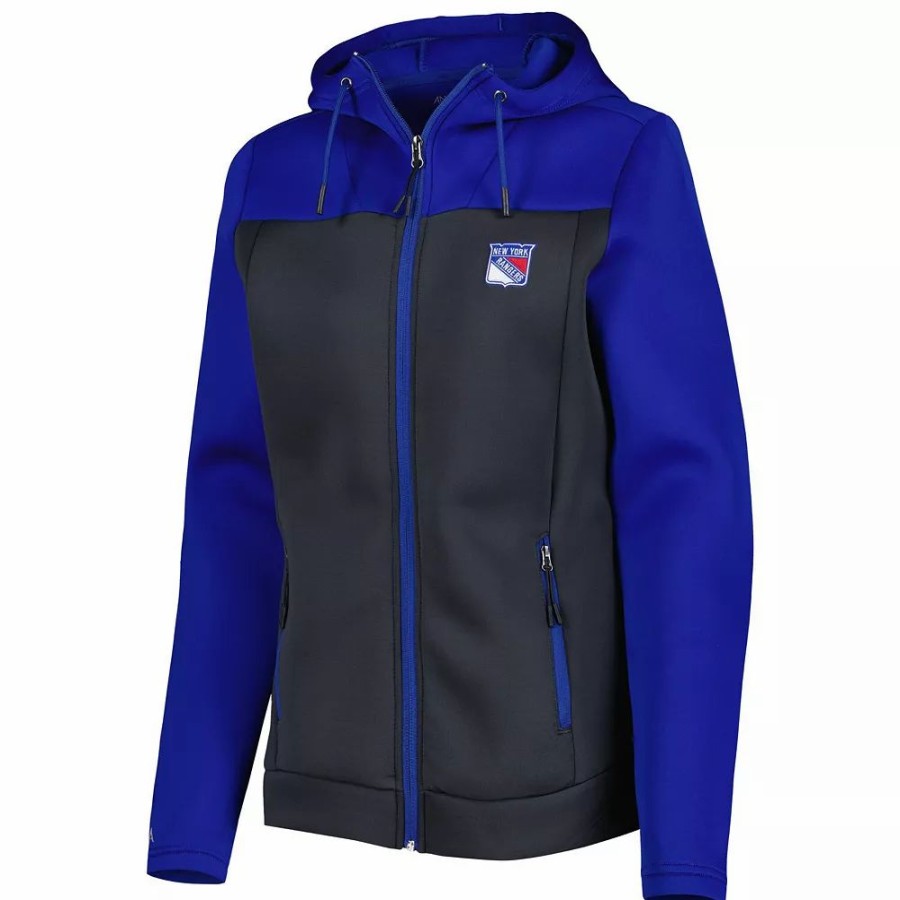 Clothing * | Women'S Antigua Blue/Gray New York Rangers Protect Full-Zip Jacket