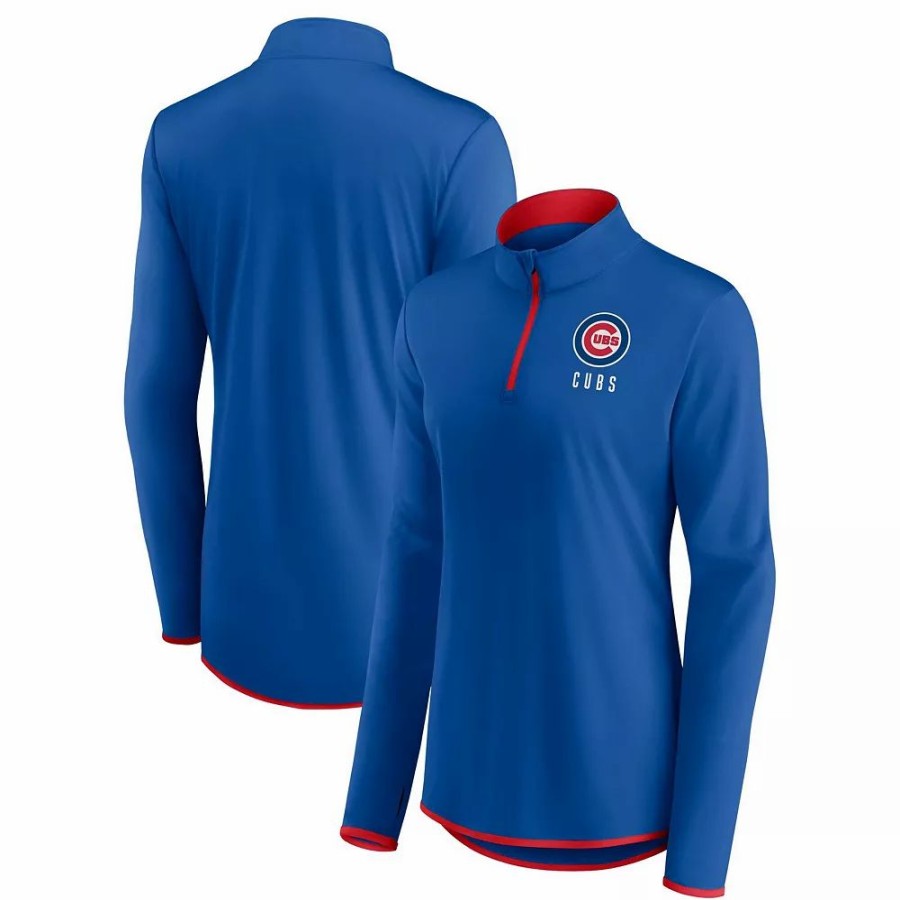 Clothing * | Women'S Fanatics Branded Royal Chicago Cubs Worth The Drive Quarter-Zip Jacket