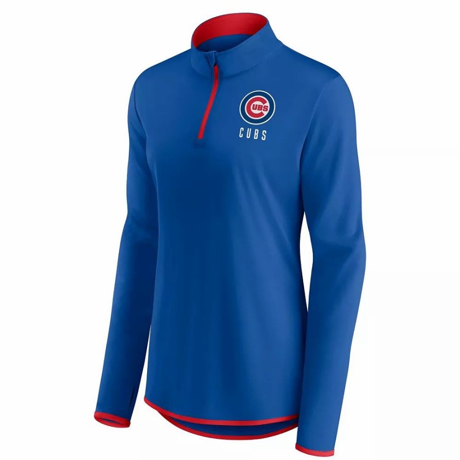 Clothing * | Women'S Fanatics Branded Royal Chicago Cubs Worth The Drive Quarter-Zip Jacket