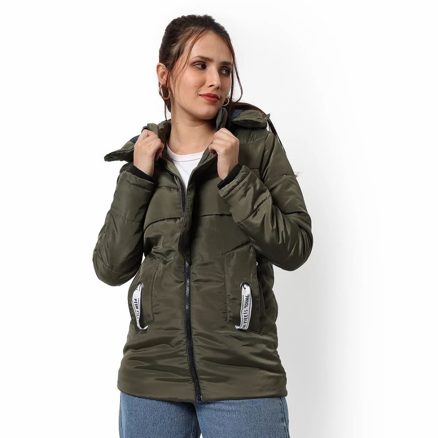 Clothing * | Campus Sutra Women Regular Fit Zipper Jacket