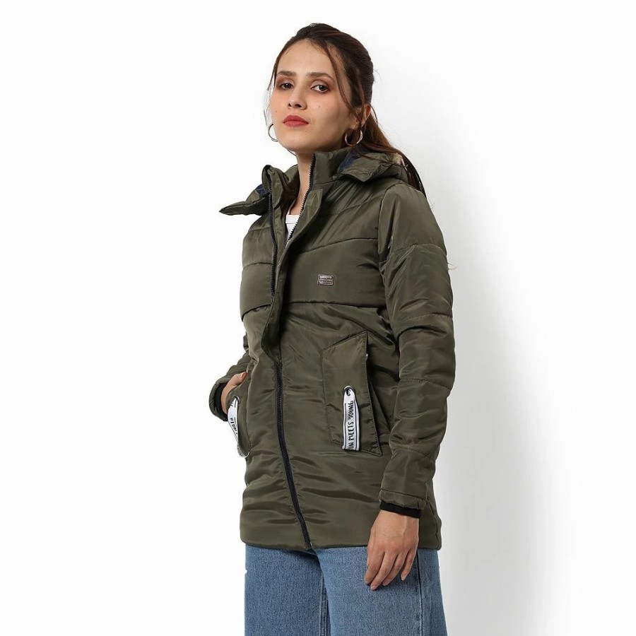 Clothing * | Campus Sutra Women Regular Fit Zipper Jacket