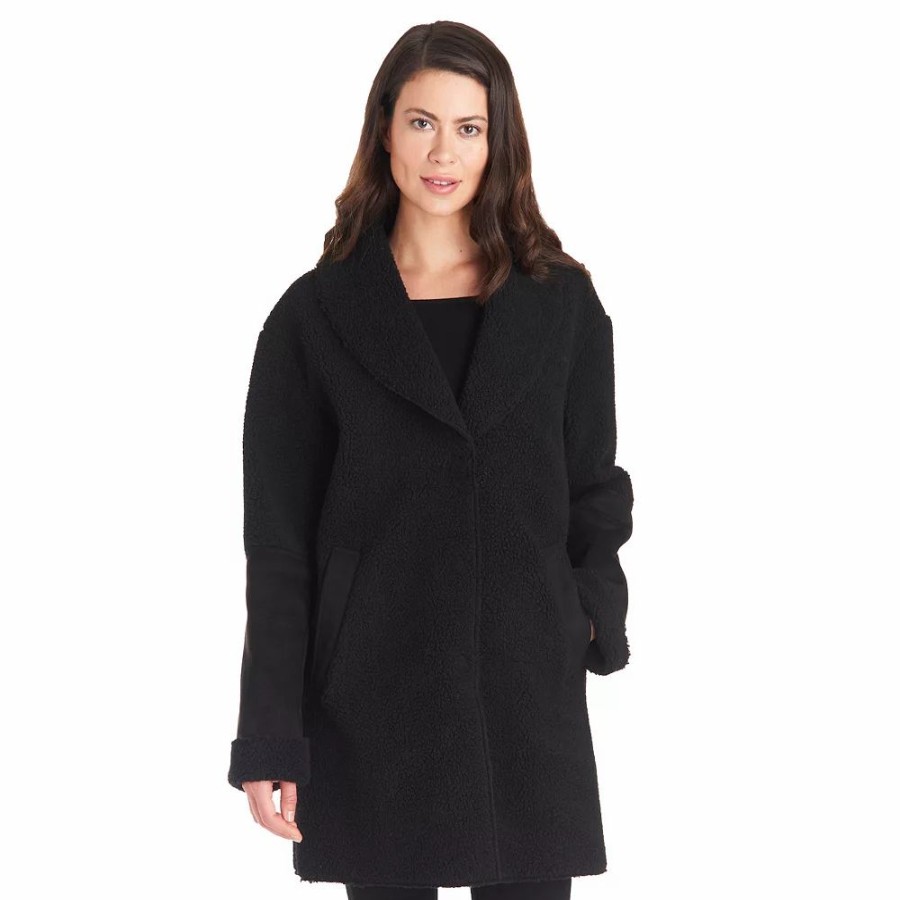 Clothing * | Women'S Fleet Street Faux-Shearling Shawl Collar Coat