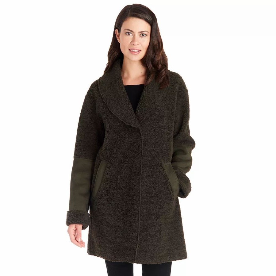 Clothing * | Women'S Fleet Street Faux-Shearling Shawl Collar Coat