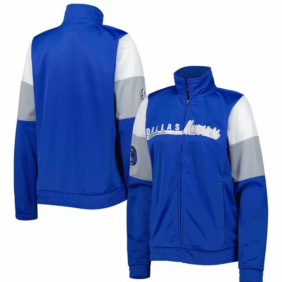 Clothing * | Women'S G-Iii 4Her By Carl Banks Blue Dallas Mavericks Change Up Full-Zip Track Jacket