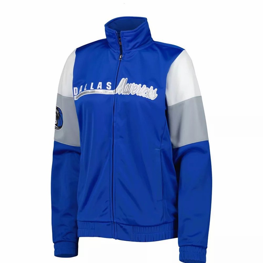 Clothing * | Women'S G-Iii 4Her By Carl Banks Blue Dallas Mavericks Change Up Full-Zip Track Jacket