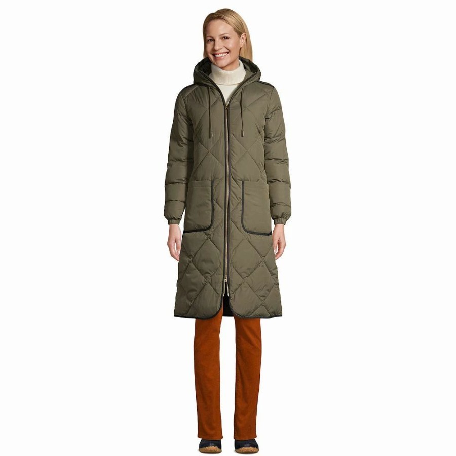 Clothing * | Women'S Lands' End Insulated Quilted Thermoplume Maxi Coat