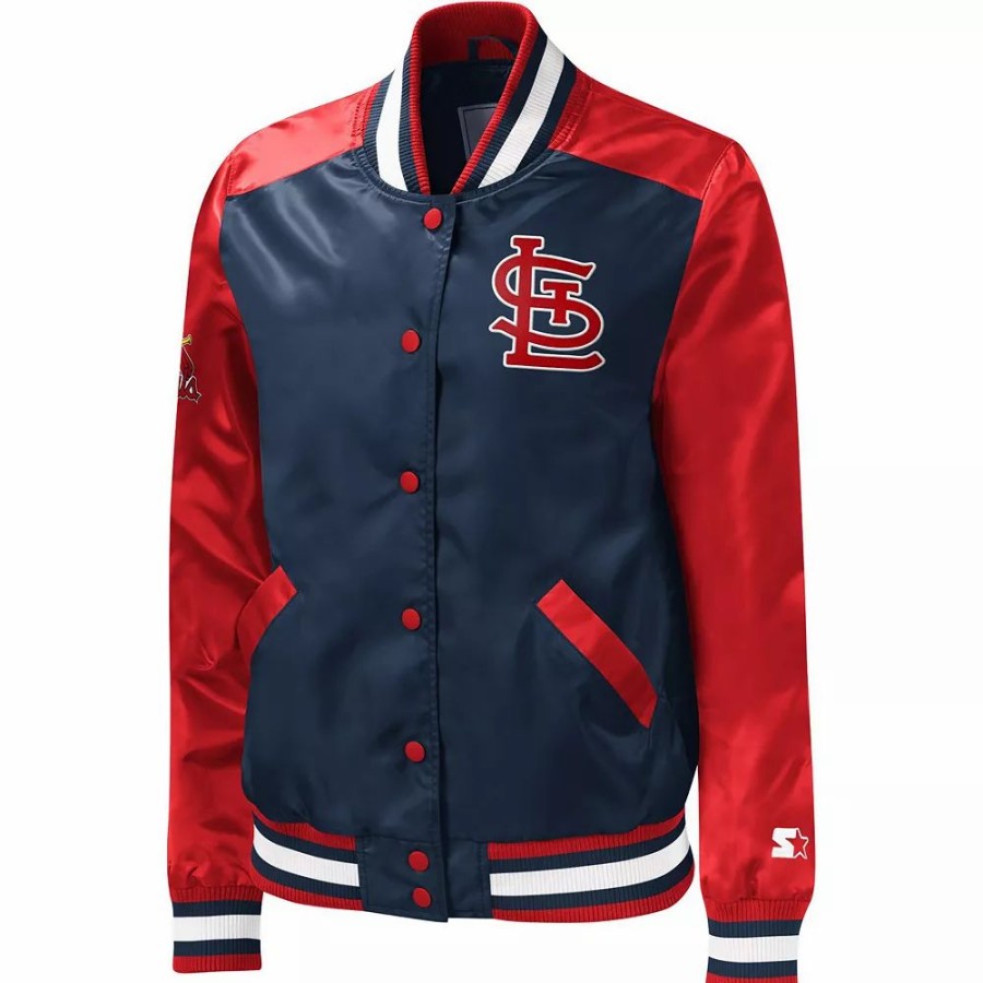 Clothing * | Women'S Starter Navy St. Louis Cardinals The Legend Full-Snap Jacket