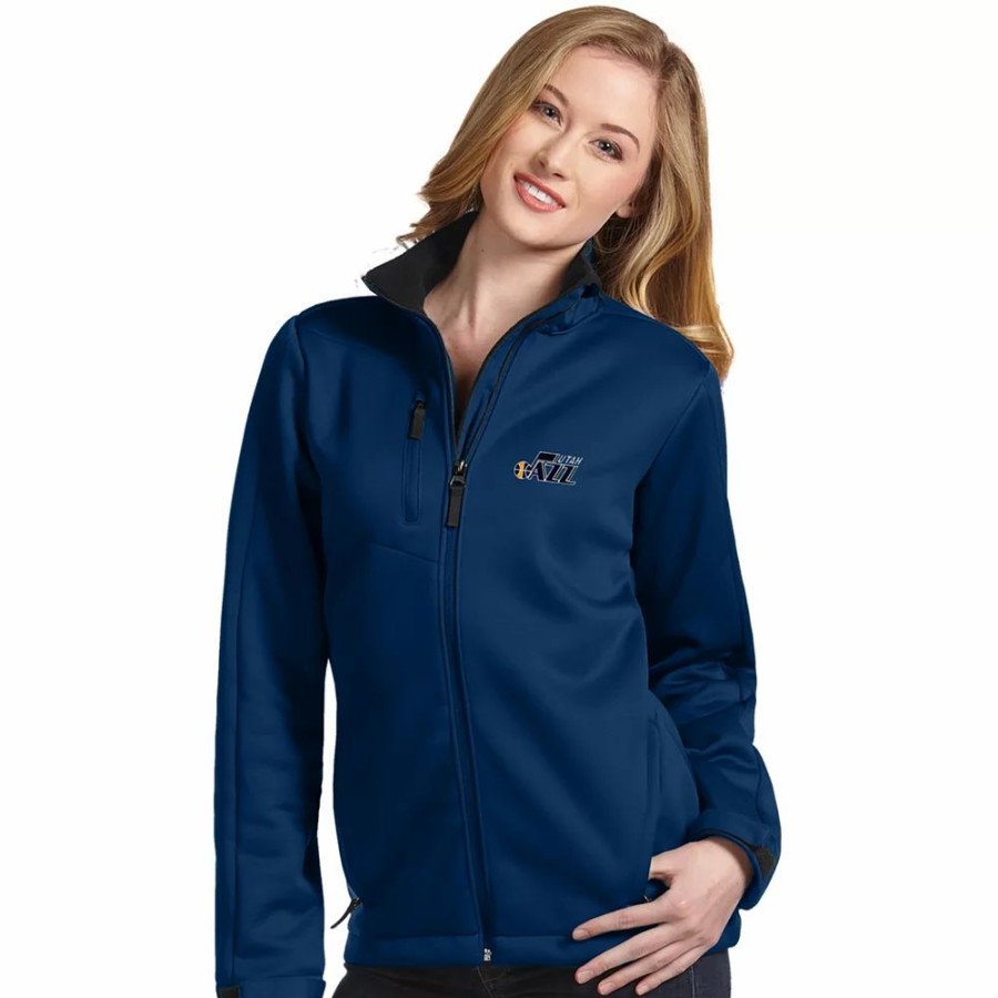 Clothing * | Women'S Antigua Utah Jazz Traverse Jacket