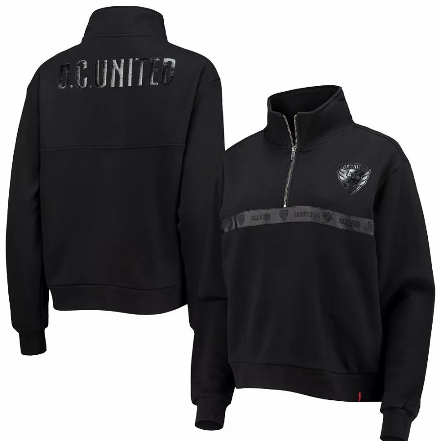 Clothing * | Women'S The Wild Collective Black D.C. United Quarter-Zip Jacket