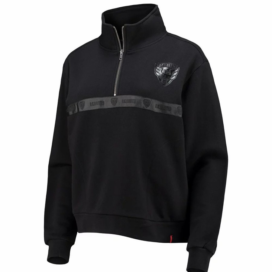 Clothing * | Women'S The Wild Collective Black D.C. United Quarter-Zip Jacket