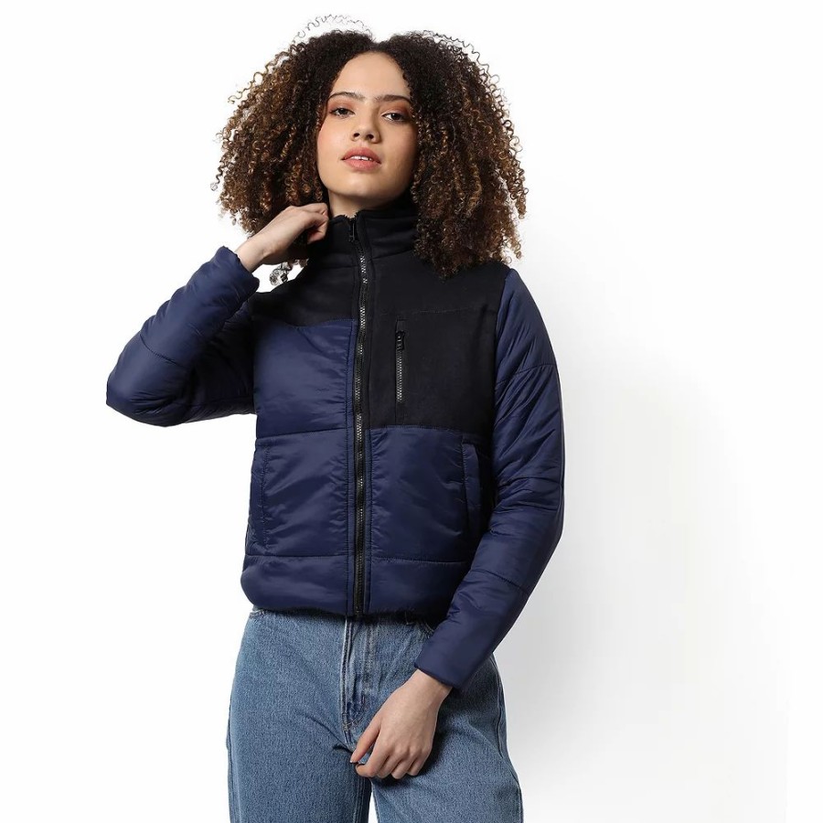 Clothing * | Campus Sutra Women Regular Fit Zipper Jacket