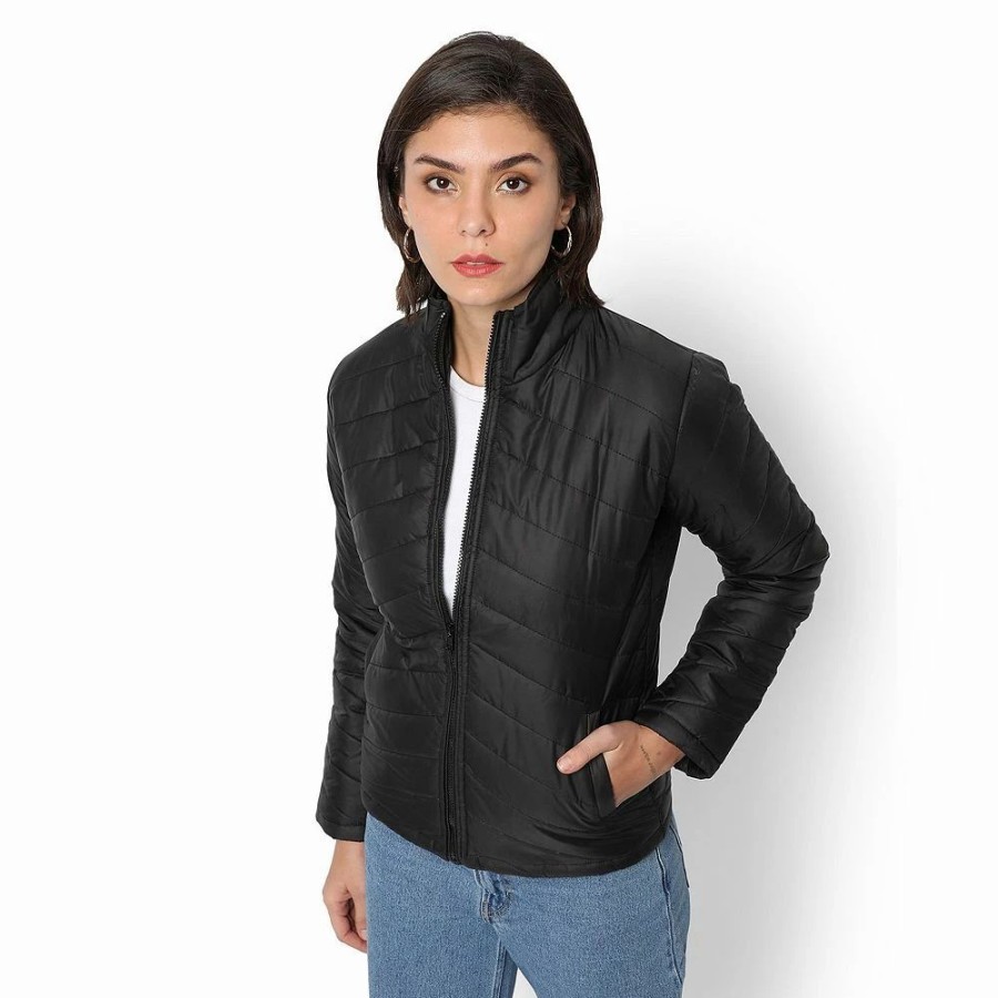 Clothing * | Campus Sutra Women Regular Fit Zipper Jacket