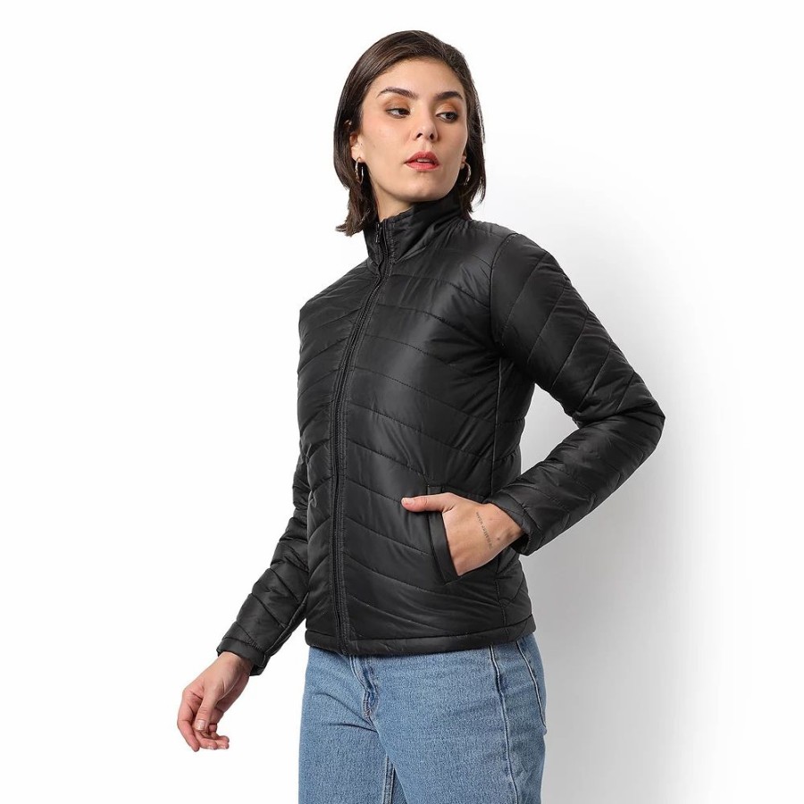 Clothing * | Campus Sutra Women Regular Fit Zipper Jacket