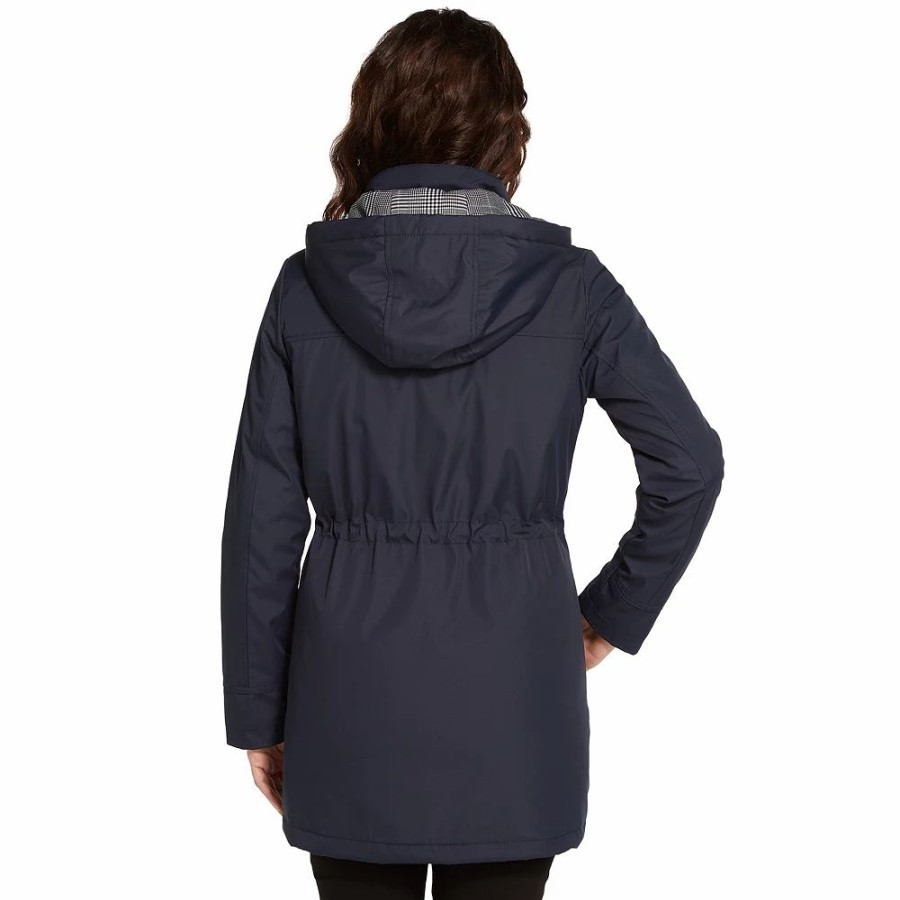 Clothing * | Women'S Weathercast Hooded Anorak Rain Jacket Black