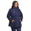 Clothing * | Plus Size Weathercast Hooded Nautical Anorak Jacket