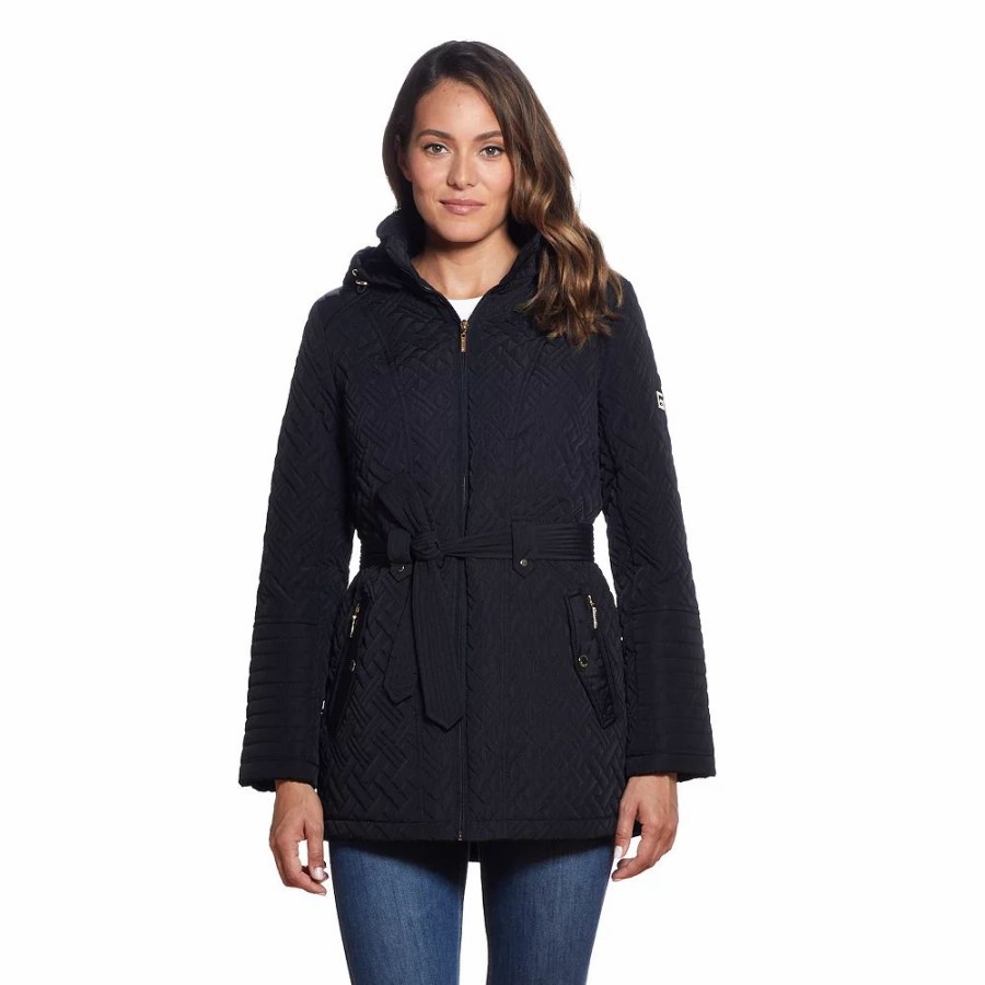 Clothing * | Women'S Gallery Hooded Quilted Jacket Black