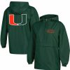 Clothing * | Women'S Champion Green Miami Hurricanes Packable Half-Zip Light Rain Jacket