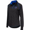 Clothing * | Women'S Colosseum Black Boise State Broncos Bikram 1/4 Zip Long Sleeve Jacket