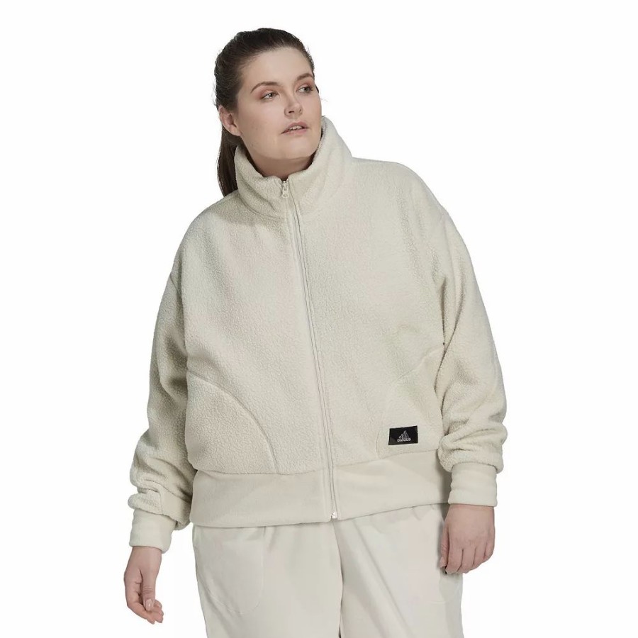 Clothing * | Plus Size Adidas Holiday Fleece Jacket