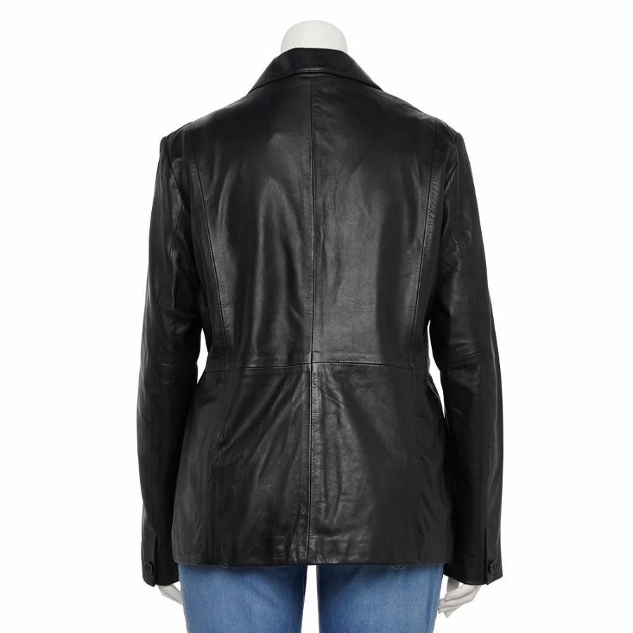 Clothing * | Plus Size Whet Blu Dahlia Leather Blazer