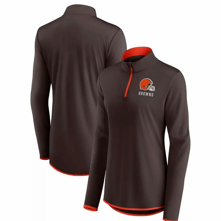 Clothing * | Women'S Fanatics Branded Brown Cleveland Browns Worth The Drive Quarter-Zip Top