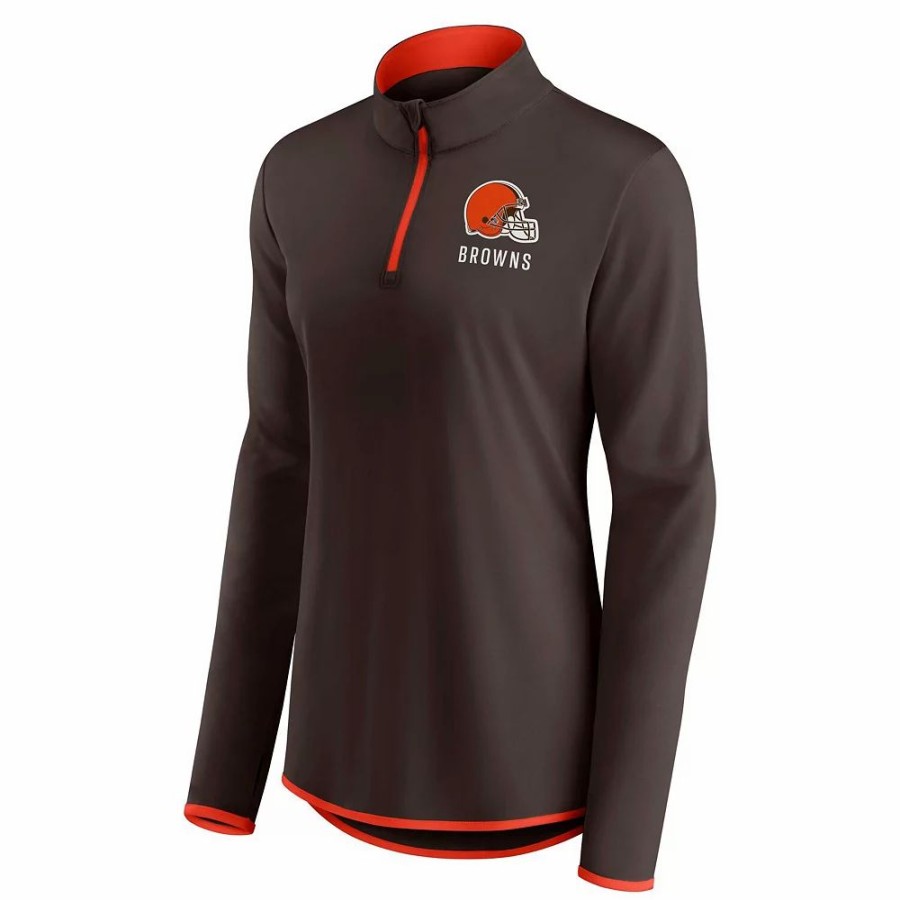 Clothing * | Women'S Fanatics Branded Brown Cleveland Browns Worth The Drive Quarter-Zip Top