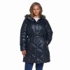 Clothing * | Plus Size Weathercast Faux-Fur Hood Quilted Puffer Coat