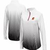 Clothing * | Women'S Colosseum White/Black Usc Trojans Magic Ombre Raglan Quarter-Zip Top