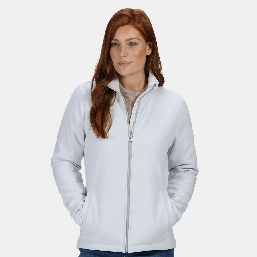 Clothing * | Regatta Womens/Ladies Ablaze Printable Softshell Jacket White And