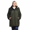 Clothing * | Plus Size Weathercast Hooded Quilted Walker Coat