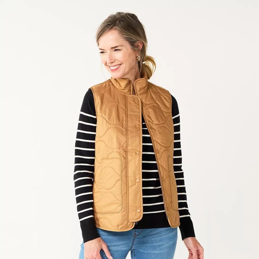 Clothing * | Women'S Croft & Barrow Quilted Vest