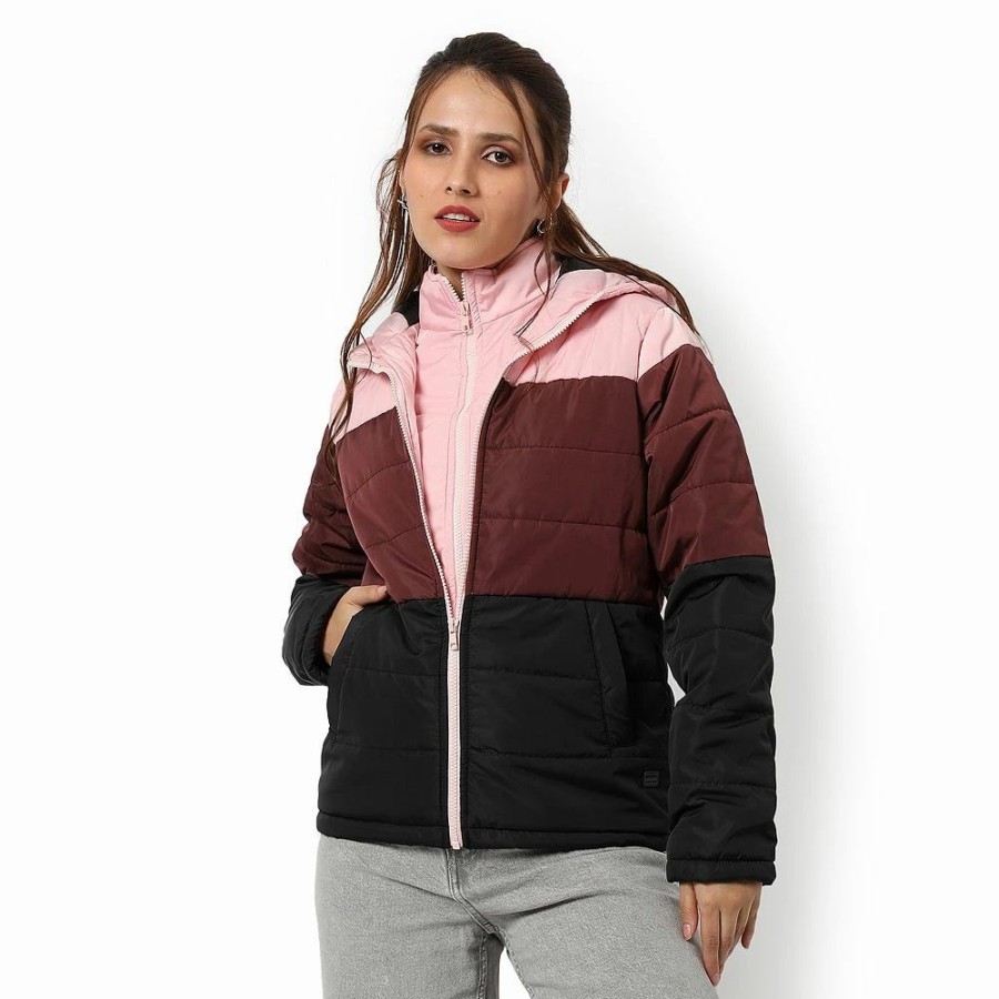 Clothing * | Campus Sutra Women Regular Fit Zipper Jacket