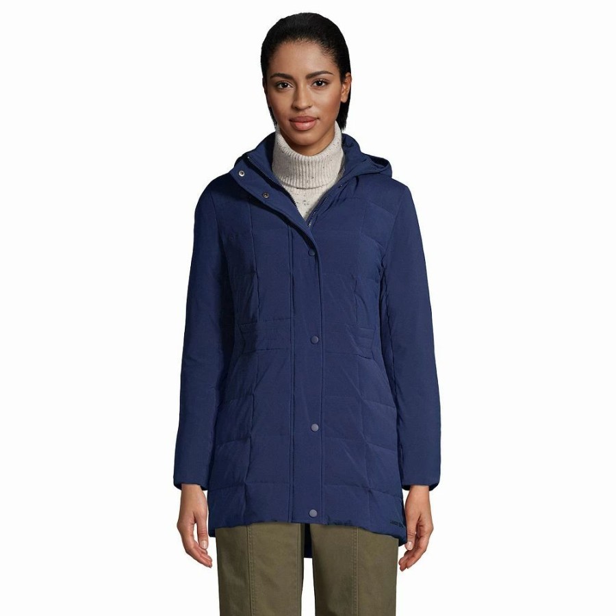 Clothing * | Petite Lands' End Quilted Stretch Down Coat