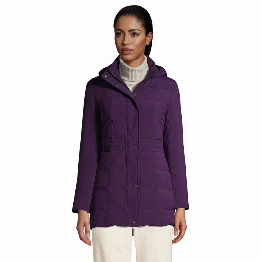 Clothing * | Petite Lands' End Quilted Stretch Down Coat