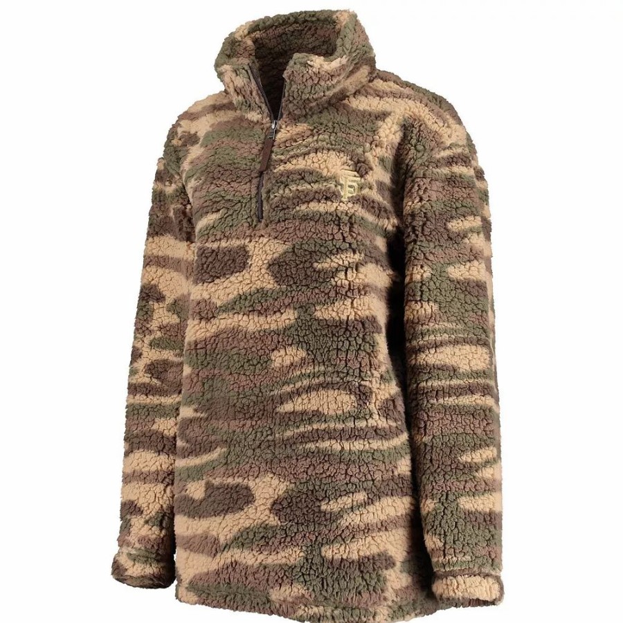 Clothing * | Women'S G-Iii 4Her By Carl Banks Camo San Francisco Giants Sherpa Quarter-Zip Jacket