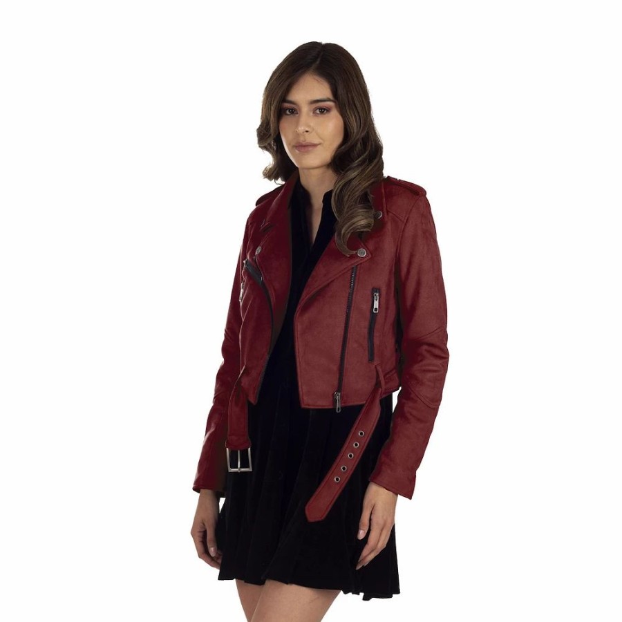 Clothing * | Women'S Lee Faux-Suede Biker Jacket