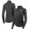 Clothing * | Women'S Colosseum Black Michigan State Spartans Stingray Raglan Quarter-Zip Top