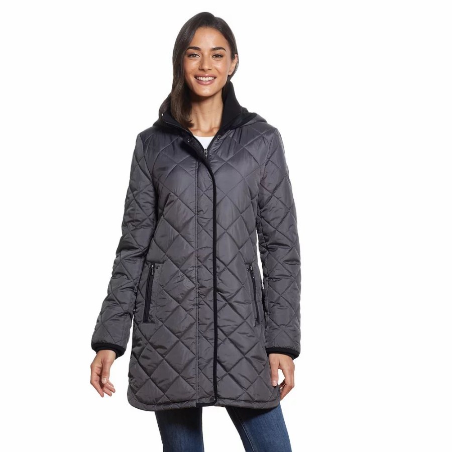 Clothing * | Women'S Weathercast Hooded Quilted Walker Jacket