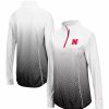 Clothing * | Women'S Colosseum Black Nebraska Cornhuskers Magic Ombre Quarter-Zip Raglan Jacket