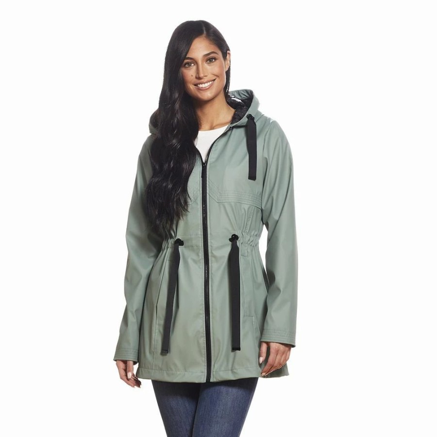 Clothing * | Women'S Gallery Hooded Slicker Rain Jacket