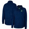 Clothing * | Women'S Colosseum Navy Notre Dame Fighting Irish Natalie Speckled Quarter-Snap Top