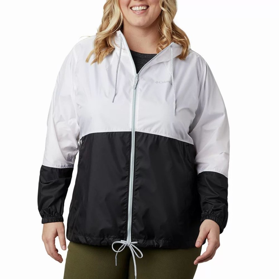 Clothing * | Plus Size Columbia Flash Forward Hooded Colorblock Windbreaker Jacket