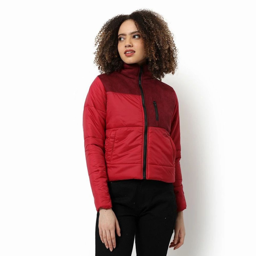 Clothing * | Campus Sutra Women Regular Fit Zipper Jacket