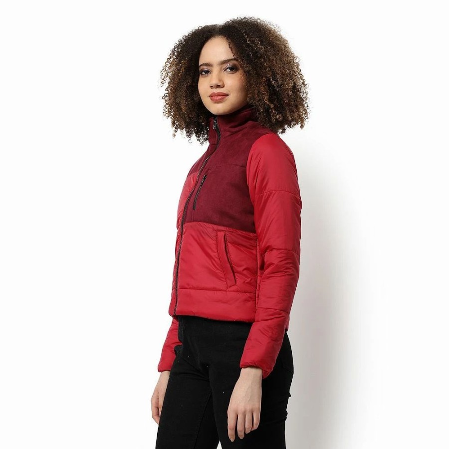 Clothing * | Campus Sutra Women Regular Fit Zipper Jacket